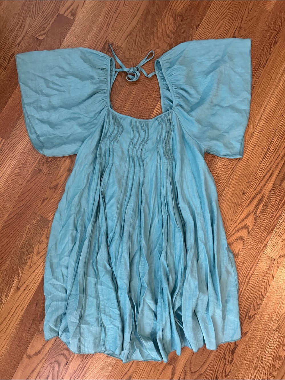 Listicle Teal Puff-Sleeve Summer Dress